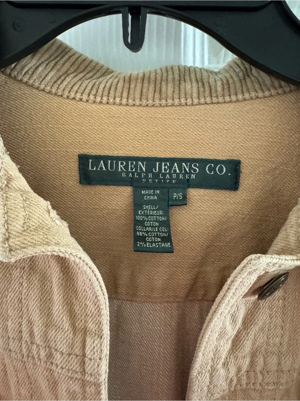 Ralph Lauren Tan Jean Jacket with Corduroy Collar - Picture 3 of 6